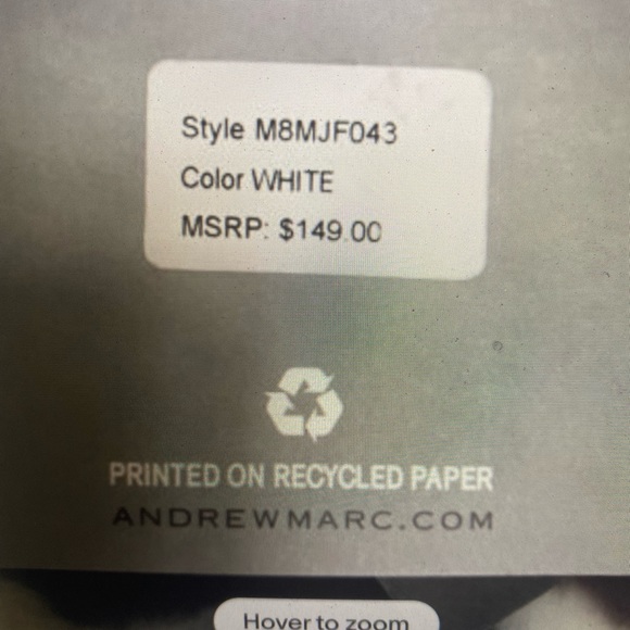 Andrew Marc New York Women’s Faux Fur white flower jacket size medium - Picture 7 of 8